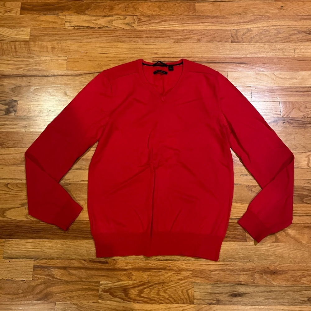 COUNTRY ROAD 100% Wool Red V Neck Sweater Small